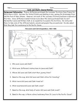 Why was it important for the expedition to ﬁnd the Shoshone Indians?!!!!! 11. . Lewis and clark worksheet pdf